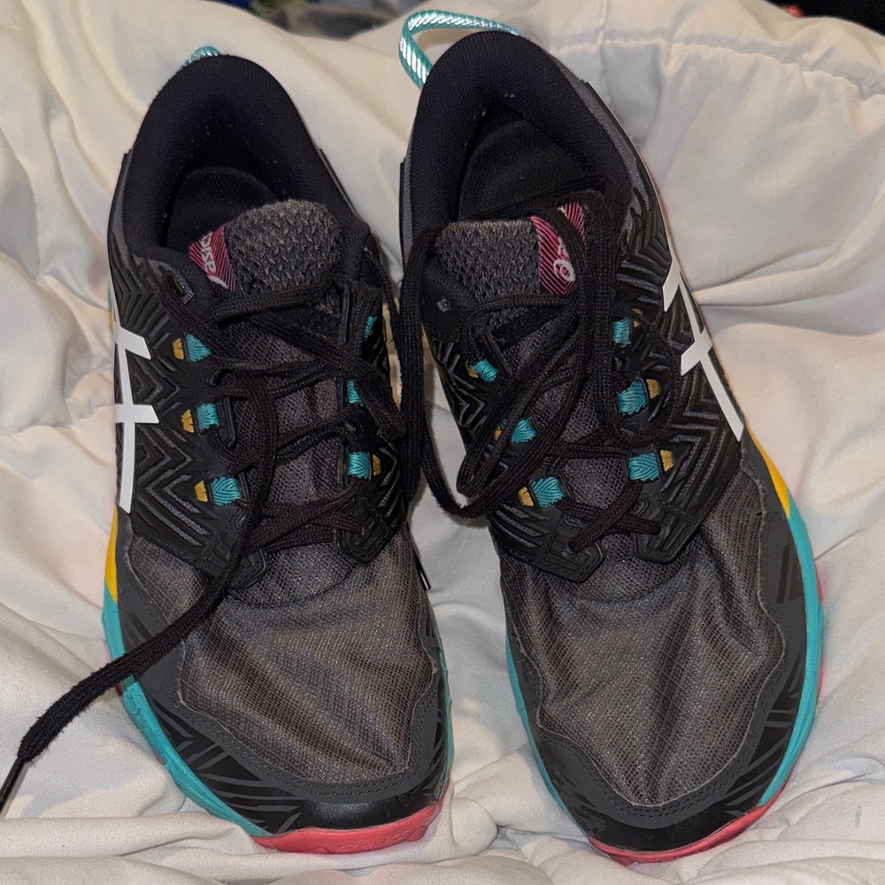 ASICS GEL-FujiTrabuco 8 trail running shoes in the Black Multi colorway Sz.9.5 W - Picture 3 of 16